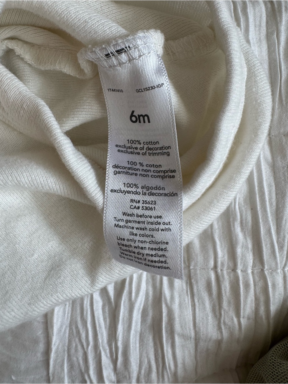 Carter's Thanksgiving White Baby Bodysuit with Gold and Green Leaf Detail - Picture 7 of 7